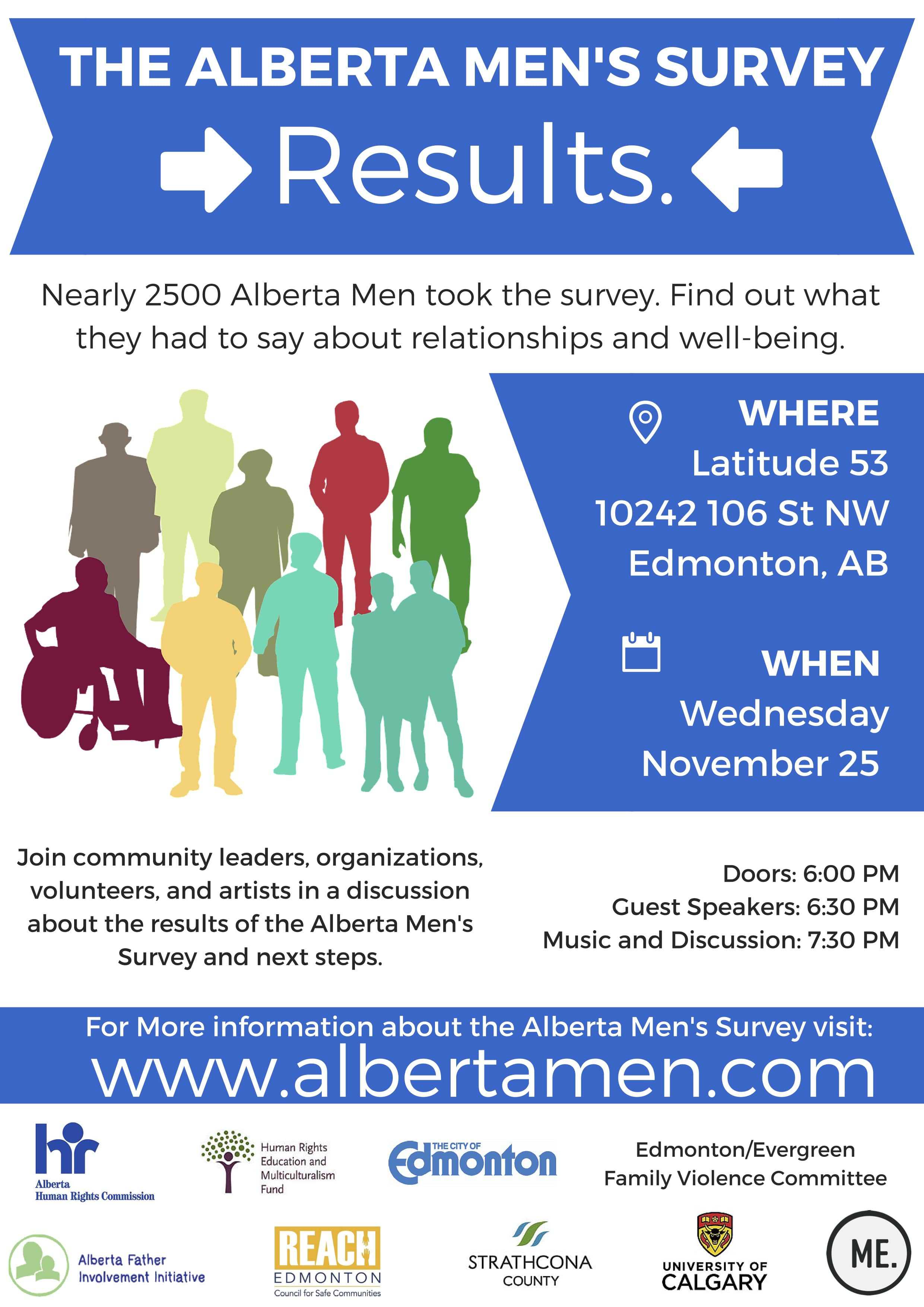Invitation to Alberta Men Survey Results Launch